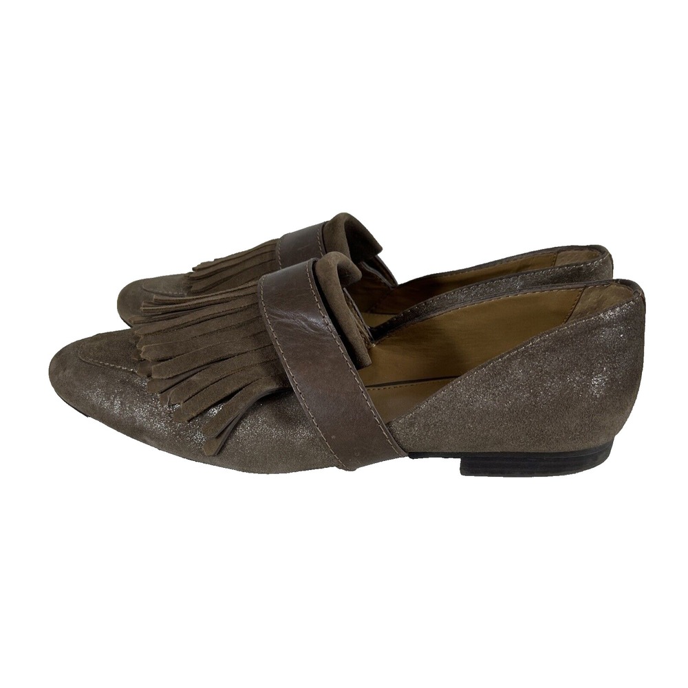 G.H. Bass & Co Shoes Harlow Fringe Loafers Slip On Brown Leather Women Size‎ 7.5